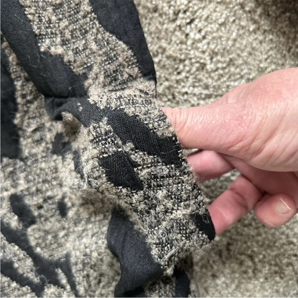 Amazing ART OF CLOTH size XL Wool Alpaca Blend Jacket w/ Hand Dyed Jersey Trim